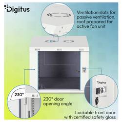Digitus DN-37106 19 skříň pro datové sítě 9 U šedá, šedá (RAL 7035), světle šedá, šedobílá (RAL 7035)