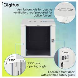 Digitus DN-37110 19 skříň pro datové sítě 12 U šedá, šedá (RAL 7035), světle šedá, šedobílá (RAL 7035)