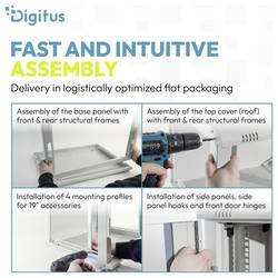 Digitus DN-37114 19 skříň pro datové sítě 16 U šedá, šedá (RAL 7035), světle šedá, šedobílá (RAL 7035)