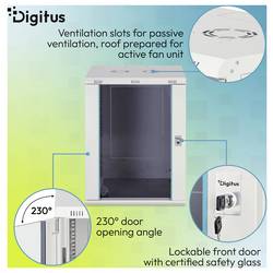 Digitus DN-37114 19 skříň pro datové sítě 16 U šedá, šedá (RAL 7035), světle šedá, šedobílá (RAL 7035)
