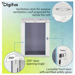 Digitus DN-37112 19 skříň pro datové sítě 16 U šedá, šedá (RAL 7035), světle šedá, šedobílá (RAL 7035)