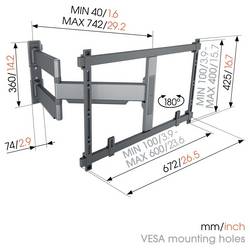 Vogels ELITE TVM TV držák na zeď 139,7 cm (55) - 254,0 cm (100) nakláněcí