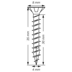 SPAX 1191010400355 šroub ze zápustnou hlavou 4 mm 35 mm T-STAR plus ocel 1000 ks
