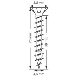 SPAX 1191010450705 šroub ze zápustnou hlavou 4.5 mm 70 mm T-STAR plus ocel 500 ks
