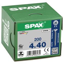 SPAX 1081010400403 šroub ze zápustnou hlavou 4 mm 40 mm křížová drážka Pozidriv ocel galvanizováno zinkem 200 ks