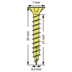 SPAX 1081020350255 šroub ze zápustnou hlavou 3.5 mm 25 mm křížová drážka Pozidriv ocel galvanicky pozinkovaný, žlutý, chromátovaný 1000 ks