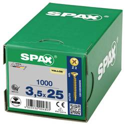 SPAX 1081020350255 šroub ze zápustnou hlavou 3.5 mm 25 mm křížová drážka Pozidriv ocel galvanicky pozinkovaný, žlutý, chromátovaný 1000 ks