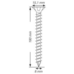 SPAX 1201010801805 šroub ze zápustnou hlavou 8 mm 180 mm T-STAR plus ocel 50 ks