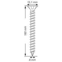 SPAX 1201010801605 šroub ze zápustnou hlavou 8 mm 160 mm T-STAR plus ocel 50 ks