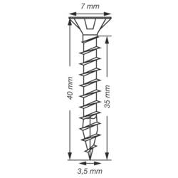 SPAX 1191010350405 šroub ze zápustnou hlavou 3.5 mm 40 mm T-STAR plus ocel 1000 ks