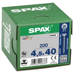 SPAX 1081010450403 šroub ze zápustnou hlavou 4.5 mm 40 mm křížová drážka Pozidriv ocel galvanizováno zinkem 200 ks