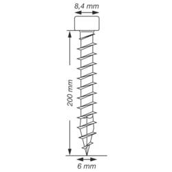 SPAX 1211010602005 sada kulatých šroubů do plechu 6 mm 200 mm T-STAR plus ocel galvanizováno zinkem 100 ks