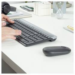Logitech Slim Combo M bezdrátový sada klávesnice a myše Tiché klávesy US anglická, QWERTY grafit
