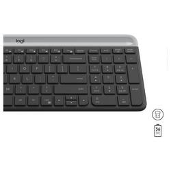 Logitech Slim Combo M bezdrátový sada klávesnice a myše Tiché klávesy US anglická, QWERTY grafit