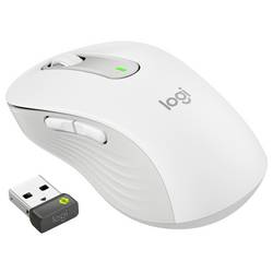 Logitech Signature M650 L optická myš, přenos bezdrátový, 5 tlačítko, 4000 dpi, bílá