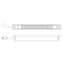 Digitus DN-95426 19 palec zásuvková lišta pro datové skříně 1 U zásuvka C13 10A Vhodné pro hloubku skříně: od 300 mm hliník, hliník (eloxovaný), černá, černá