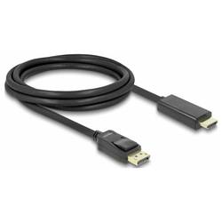 Delock DisplayPort / HDMI kabel Konektor DisplayPort, Zástrčka HDMI-A 2 m černá 82587 třížilový stíněný, pozlacené kontakty Kabel DisplayPort