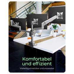 ICY BOX Monitorständer für drei Monitore držák na stůl pro monitor 3 Displej: (s) 76,2 cm (30) šedá, stříbrná