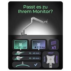 ICY BOX Monitorständer für einen Monitor držák na stůl pro monitor 1 Displej: (s) 81,3 cm (32) šedá, stříbrná