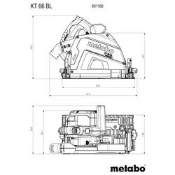 Metabo KT 66 BL ponorná pila , max. řez 66 mm, vč. vodící lišty, 1200 W, 691219000