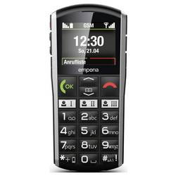 Emporia SIMPLICITY 2G telefon pro seniory IP54, tlačítko SOS, Funkce SOS, nabíjecí stanice černá, stříbrná