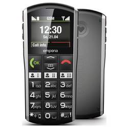 Emporia SIMPLICITY 2G telefon pro seniory IP54, tlačítko SOS, Funkce SOS, nabíjecí stanice černá, stříbrná