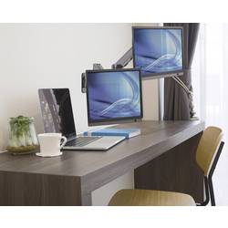 Manhattan 461627 držák na zeď pro monitor 2 Displej: (s) 43,2 cm (17) - 81,3 cm (32) černá otočný, nastavitelná výška, naklápěcí, nakláněcí