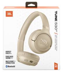 JBL Tune 530 sluchátka otevřená (On Ear) Bez kabelu, Bluetooth® béžová
