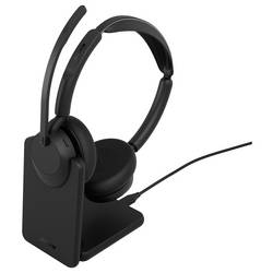 Jabra Evolve3 45 Stereo, LINK 390c, UC Headset otevřená (On Ear) Bluetooth®, Bez kabelu černá