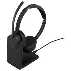 Jabra Evolve3 45 Stereo, LINK 390c, MS Headset otevřená (On Ear) Bluetooth®, Bez kabelu černá