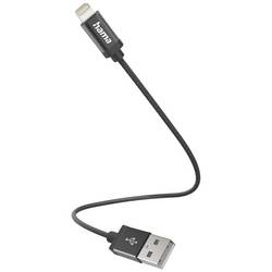 Hama Nabíjecí kabel USB USB 2.0 Apple Lightning konektor, USB-A zástrčka 0.20 m černá Textilní plášť 00201578