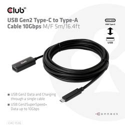 club3D USB kabel USB 3.2 Gen2 USB-C ® zástrčka, USB-B zásuvka 5.00 m černá CAC-1536