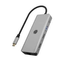 ICY BOX 61058 USB Hub 6 portů DisplayPort, HDMI™, Gigabit LAN (1 Gbit/s) , USB 3.2 (Gen 2) , USB-C® (s napájením) USB 3.2 Gen2 10.2 GBit/s antracitová, černá