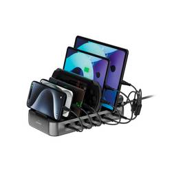 4Smarts Stolní nabíječka, USB Power Delivery (USB-PD) , USB A, USB-C®, Lightning, microUSB, 100 W, Quick Charge, Dodávka energie, černá, šedá