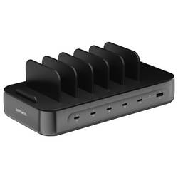 4Smarts Stolní nabíječka, USB Power Delivery (USB-PD) , USB A, USB-C®, Lightning, microUSB, 100 W, Quick Charge, Dodávka energie, černá, šedá