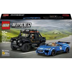 77264 LEGO® SPEED CHAMPIONS Jaguar Project 7 & Land Rover Defender; sada 2 hraček a 2 minifigurek; dárek pro děti a automobilové fanoušky od 10 let