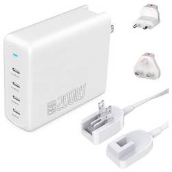 4Smarts USB nabíječka, GaN, USB Power Delivery (USB-PD) , USB-C®, 200 W, Dodávka energie, bílá