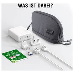4Smarts USB nabíječka, GaN, USB Power Delivery (USB-PD) , USB-C®, 200 W, Dodávka energie, bílá
