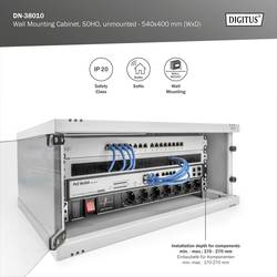 Digitus DN-38010 19 nástěnná rozváděcí skříň (š x v x h) 540 x 241 x 400 mm 4 U šedobílá (RAL 7035), šedá, šedá (kovové pouzdro), světle šedá, světle šedá