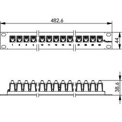 Telegärtner J02023K0025 483 mm (19) CAT 5e 1 U šedá