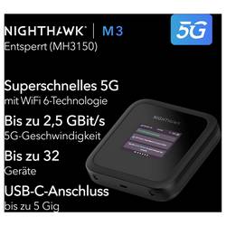 NETGEAR Nighthawk M3 5G / Wi-Fi-Hotspot Integrovaný modem: 5G, 2.4 GHz, 5 GHz, 2.9 GBit/s