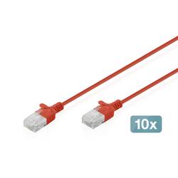 Digitus DK-1618-020S-R-10 RJ45 síťové kabely, propojovací kabely CAT 6 U/UTP 2 m červená 10 ks