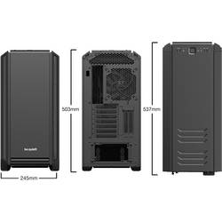BeQuiet Silent Base 601 midi tower PC skříň černá 2 předinstalované ventilátory, tlumené, prachový filtr