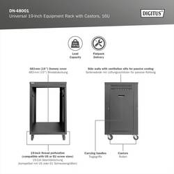 Digitus DN-48001 19palcový rackový vozík 16 U ocelový plech