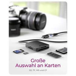 ICY BOX IB-CR302-CU3 externí čtečka paměťových karet USB 3.2 (Gen 1x1) , USB-C™ (USB 3.2 Gen 1) černá