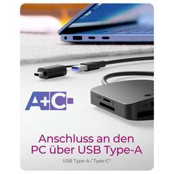 ICY BOX IB-CR302-CU3 externí čtečka paměťových karet USB 3.2 (Gen 1x1) , USB-C™ (USB 3.2 Gen 1) černá