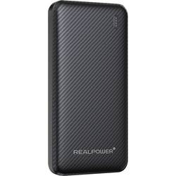 RealPower powerbanka 10000 mAh, Quick Charge, Dodávka energie, USB-A, USB-C®, černá