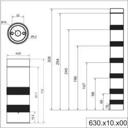 Werma Signaltechnik KombiSIGN 40 signalizační systém - adaptér Vhodné pro řadu (signální technika) KombiSign 40