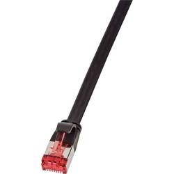 LogiLink CF2063S RJ45 síťové kabely, propojovací kabely CAT 6 U/FTP 3.00 m černá pozlacené kontakty, stíněný, plochý 1 ks