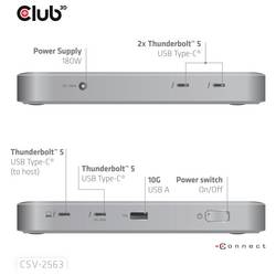 club3D Thunderbolt kabel USB-C® 0 cm vícebarevná CSV-2563 10K UHD Síťový adaptér